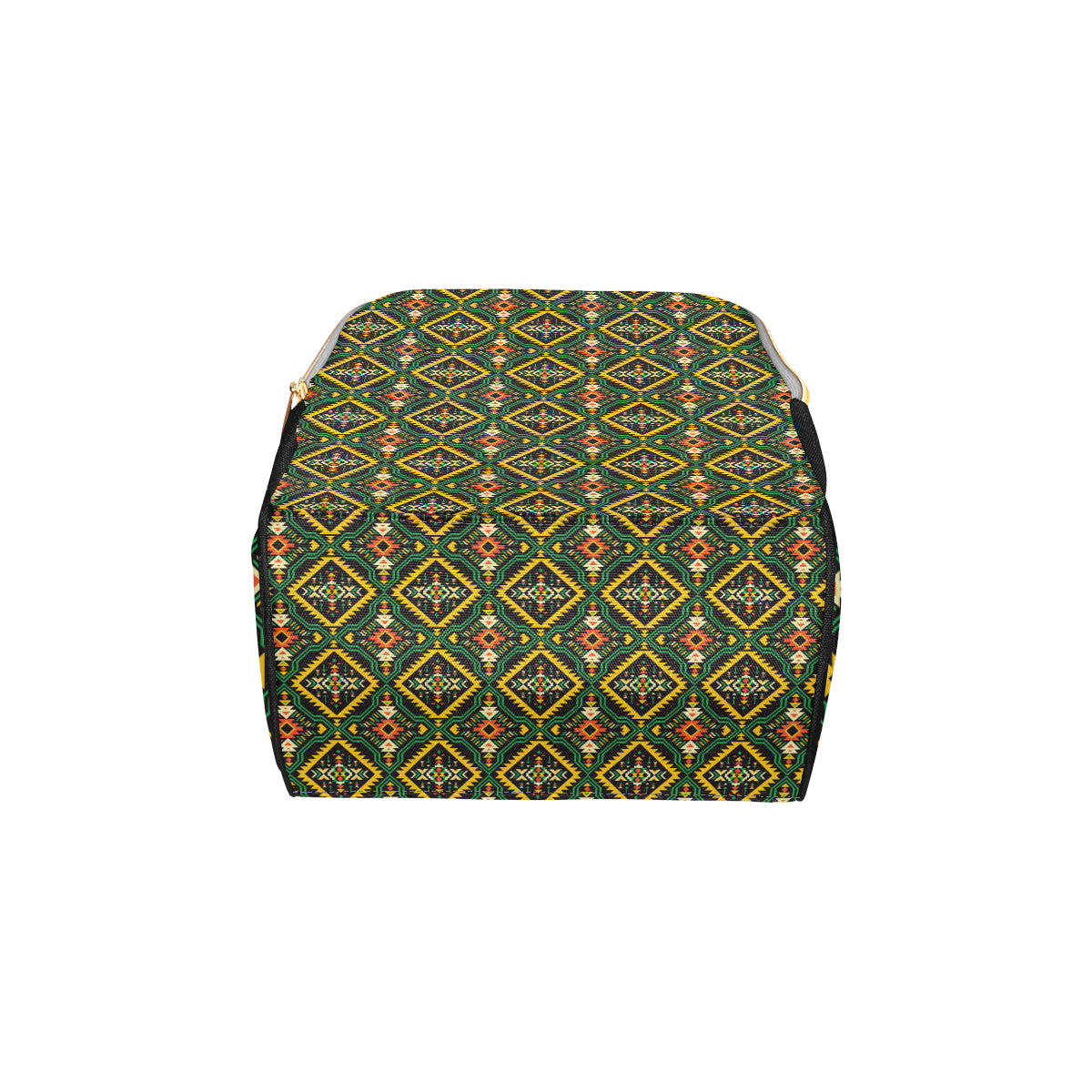 Kente Green Design African Print Diaper Bag Backpack