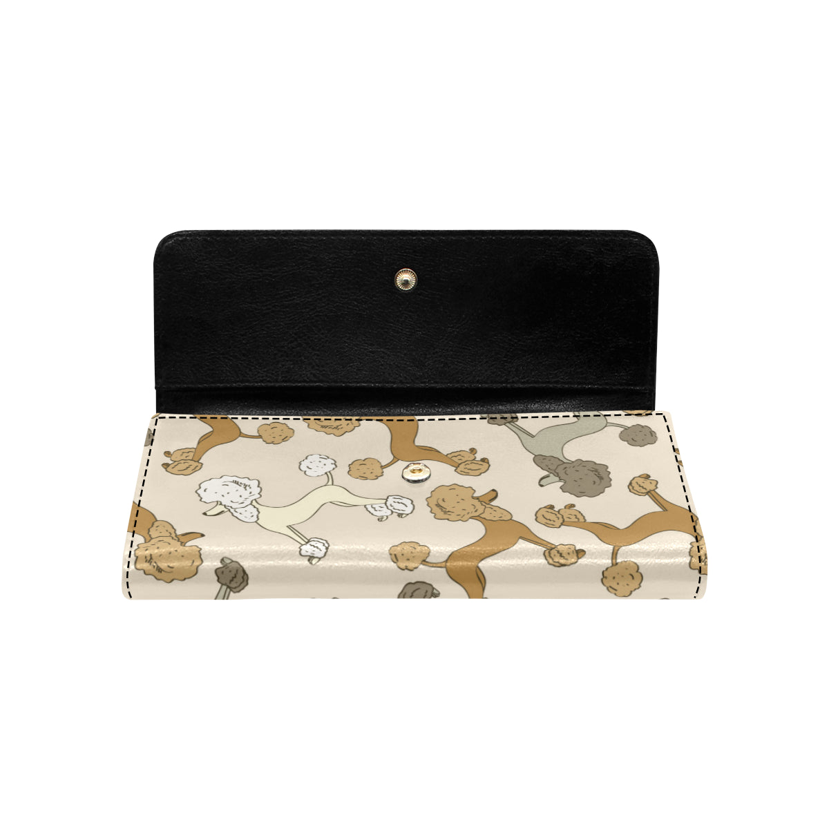 Poodle Pattern Print Design A01 Women's Trifold Wallet