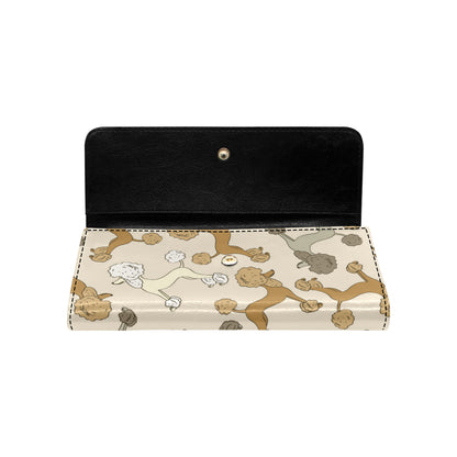Poodle Pattern Print Design A01 Women's Trifold Wallet