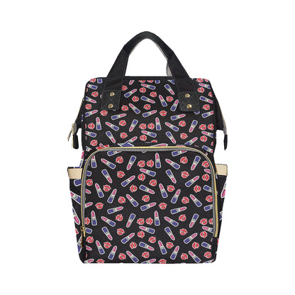 Lipstick Pattern Print Design LT01 Diaper Bag Backpack