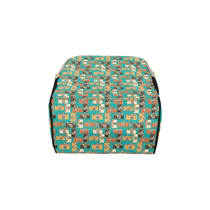 Camera Pattern Print Design 02 Diaper Bag Backpack
