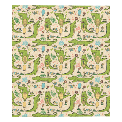 Alligator Pattern Print Design 01 Premium Quilt