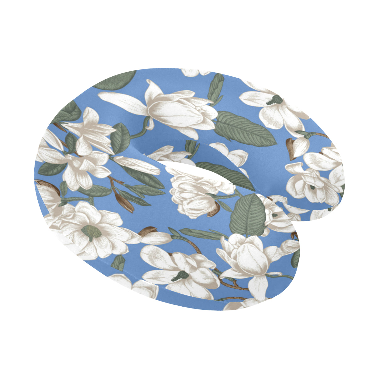 Magnolia Pattern Print Design 01 U-Shaped Travel Neck Pillow