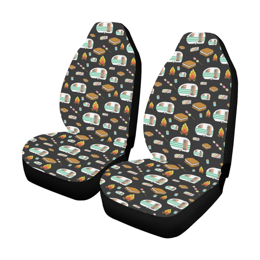 Camper marshmallow Camping Design Print Car Seat Covers (Set of 2)