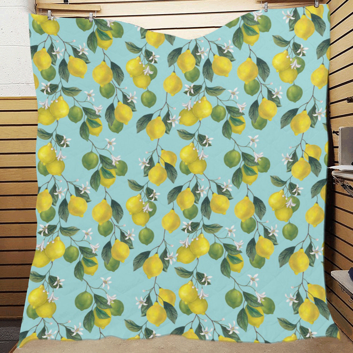 Lemon Pattern Print Design LM05 Premium Quilt