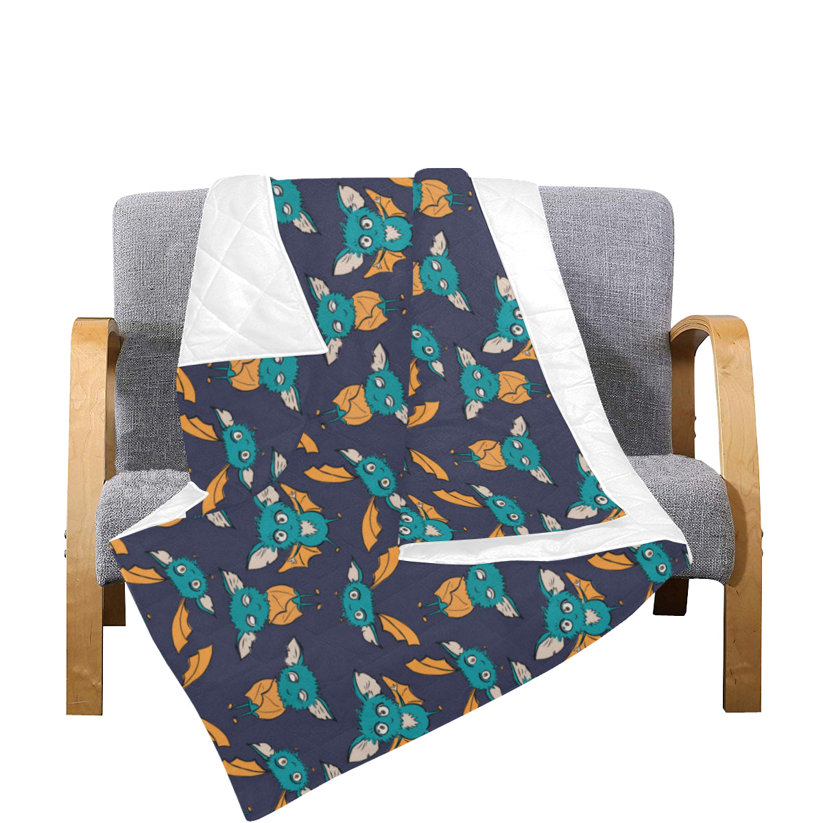 Bat Pattern Print Design 07 Premium Quilt