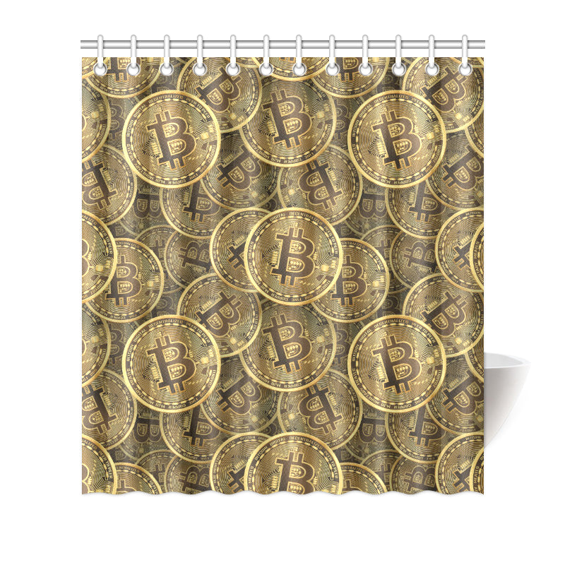 Bitcoin Pattern Print Design DO01 Shower Curtain