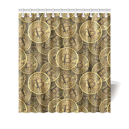 Bitcoin Pattern Print Design DO01 Shower Curtain