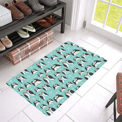 Penguin Love Print Rubber Doormat