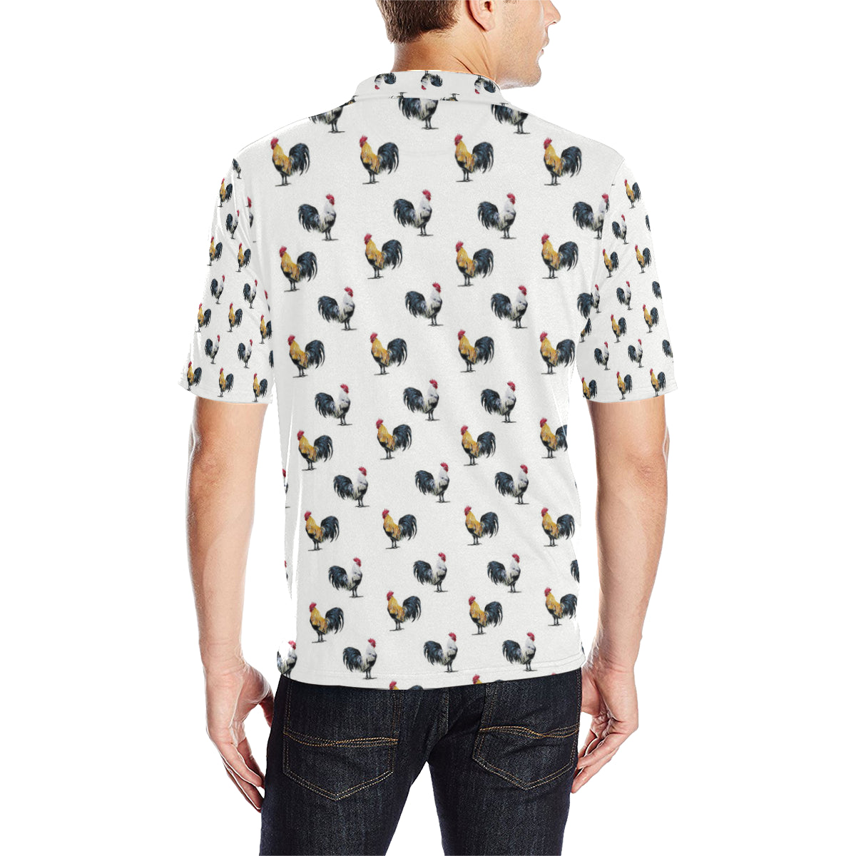 Chicken Pattern Print Design 02 Men Polo Shirt