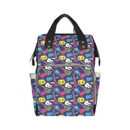 Ukulele Pattern Print Design 02 Diaper Bag Backpack