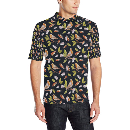 Birds Pattern Print Design 02 Men Polo Shirt