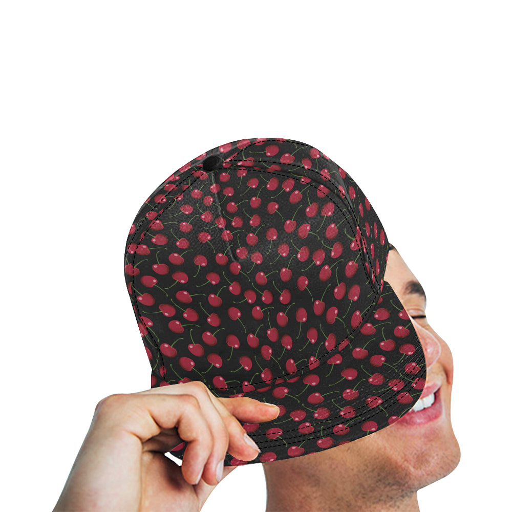 Cherry Black Background Snapback Cap
