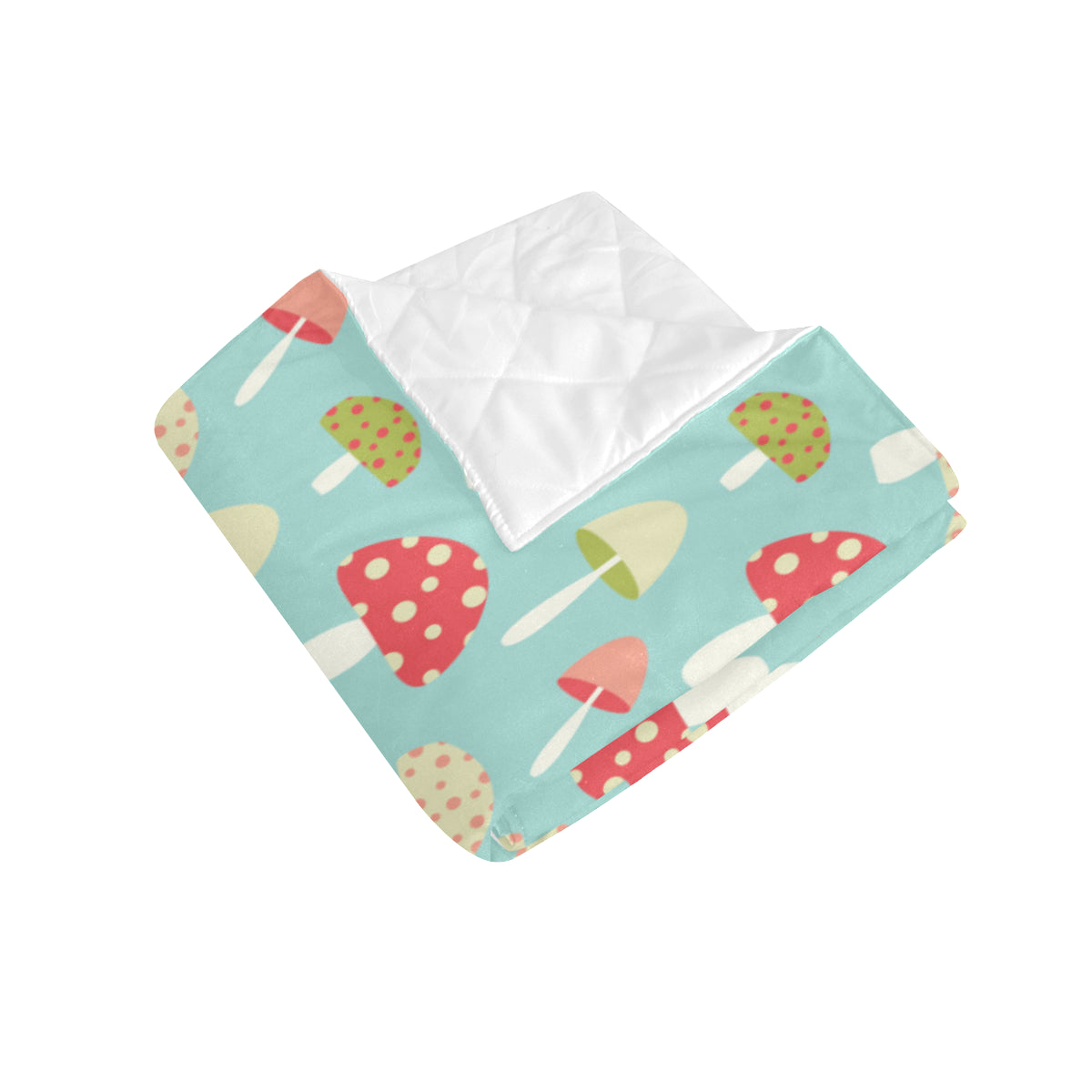 Mushroom Pattern Print Design A01 Premium Quilt