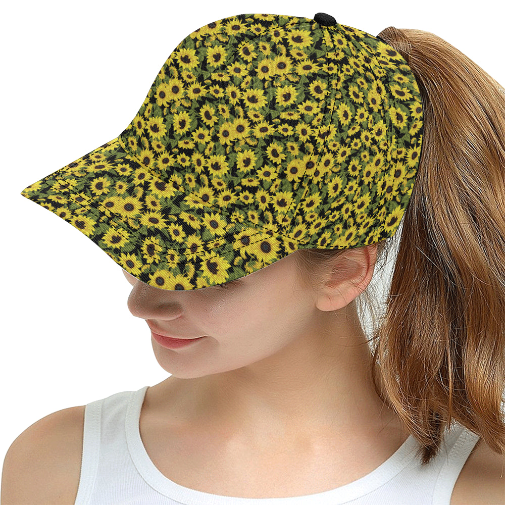 Sunflower Fresh Bright Color Print Snapback Cap