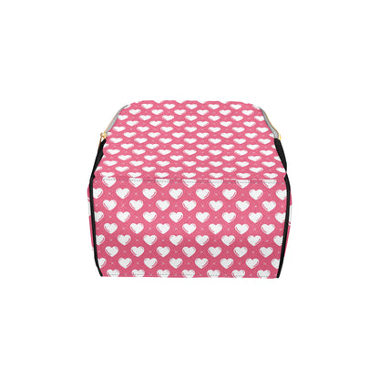 Heart Pattern Print Design HE07 Diaper Bag Backpack