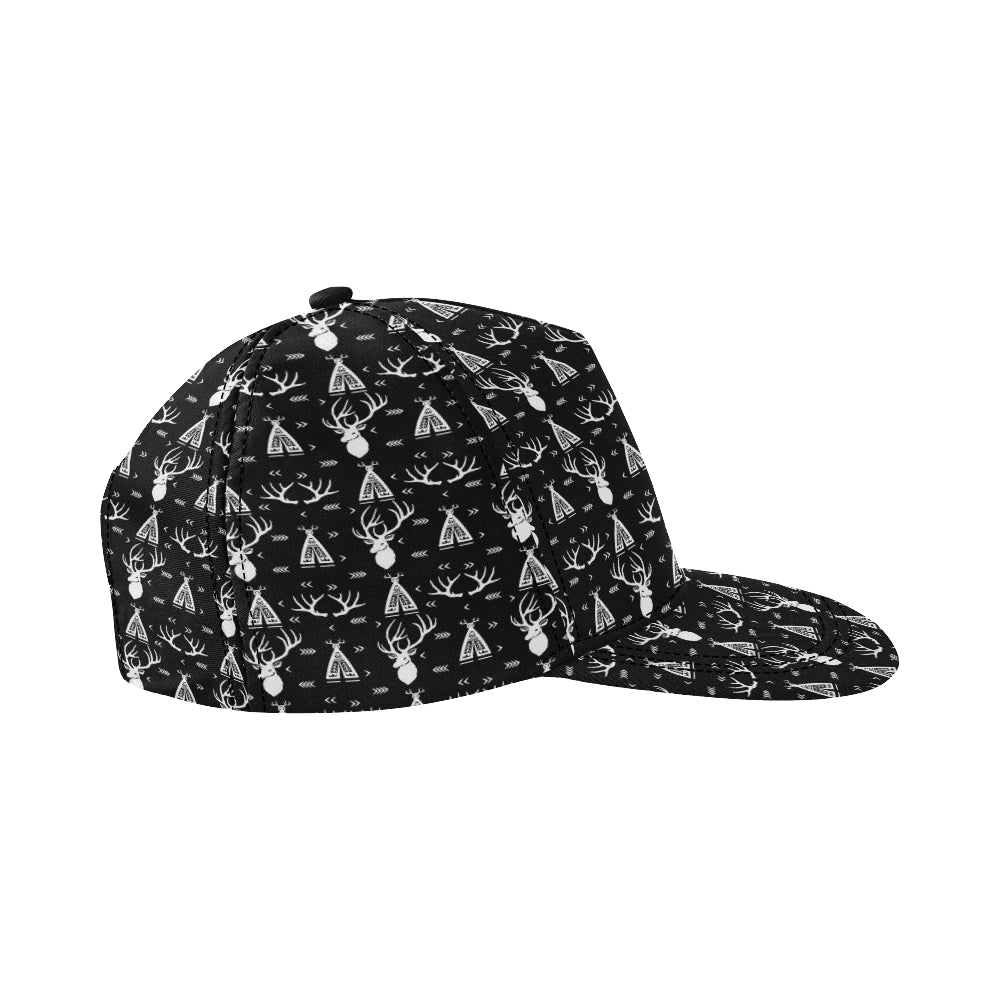 Deer Native Indian Print Pattern Snapback Cap