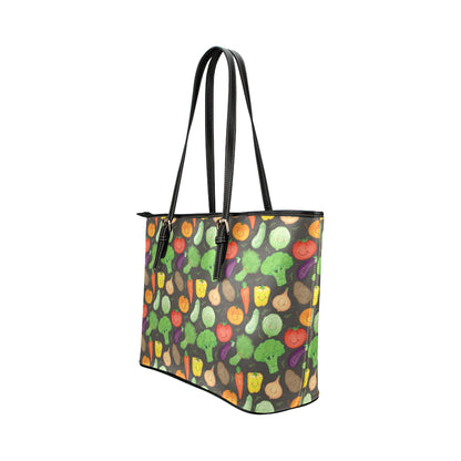 Vegan Funny Themed Design Print Leather Tote Bag