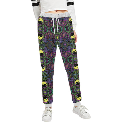 Yin Yang Neon Color Design Print Unisex Sweatpants