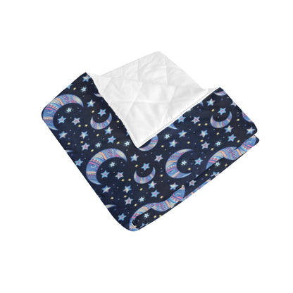 Celestial Moon Pattern Print Design 03 Premium Quilt