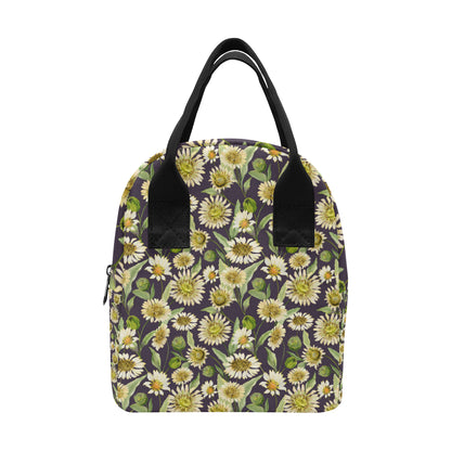 Daisy Vintage Print Pattern Insulated Lunch Bag