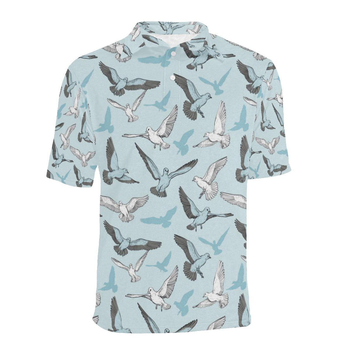 Pigeon Pattern Print Design 03 Men Polo Shirt