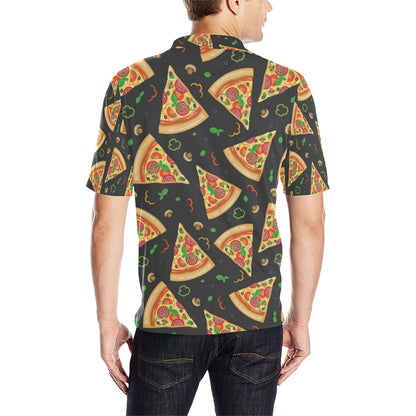 Pizza Pattern Print Design A02 Men Polo Shirt