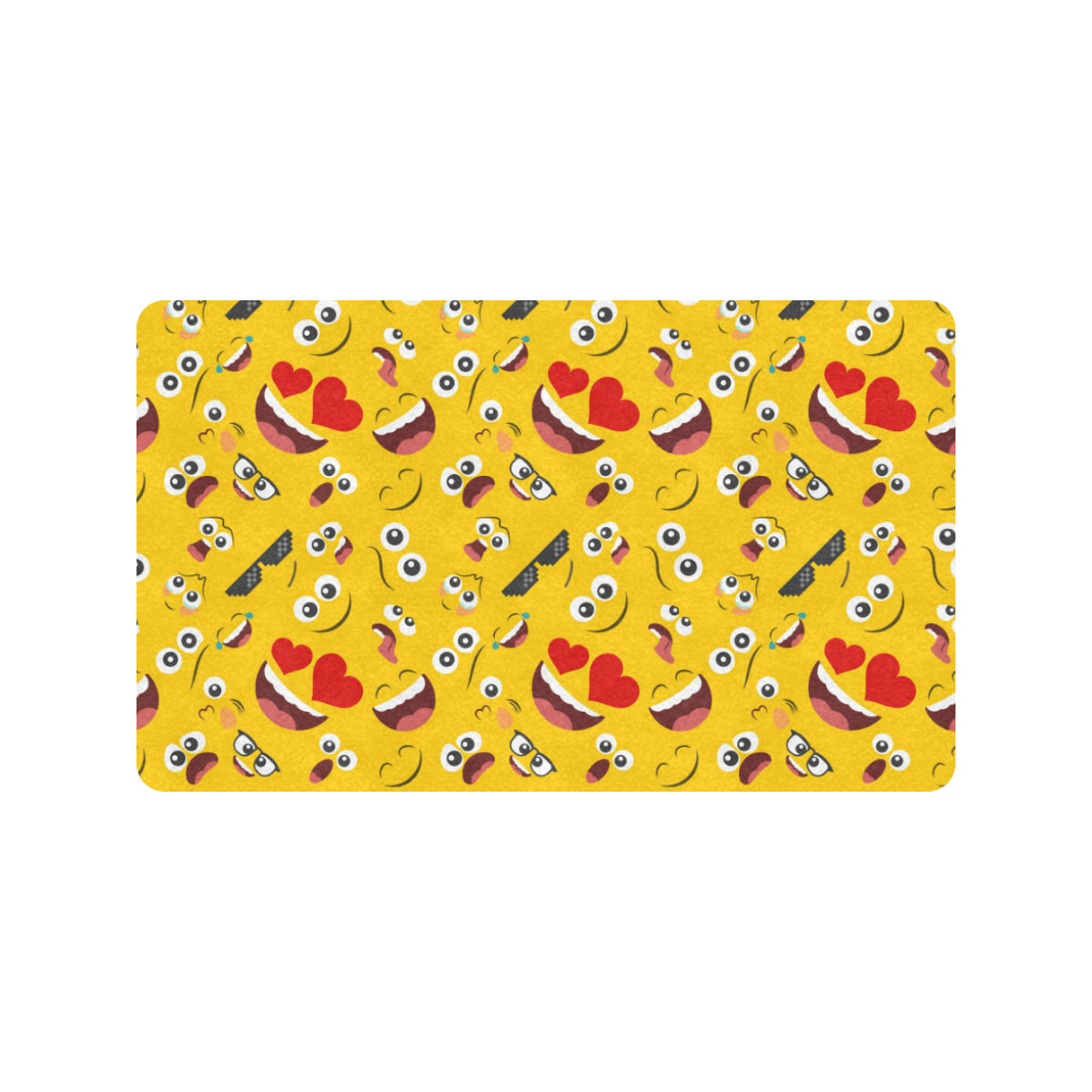 Emoji Face Print Pattern Rubber Doormat