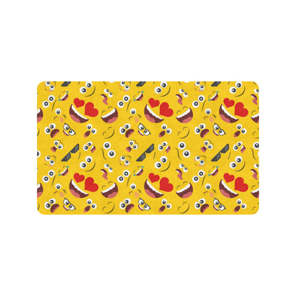 Emoji Face Print Pattern Rubber Doormat
