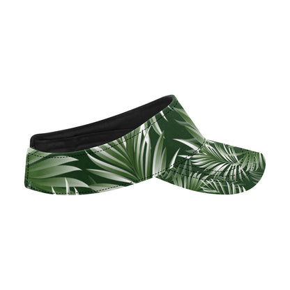 White Green Tropical Palm Leaves Unisex Sun Visor