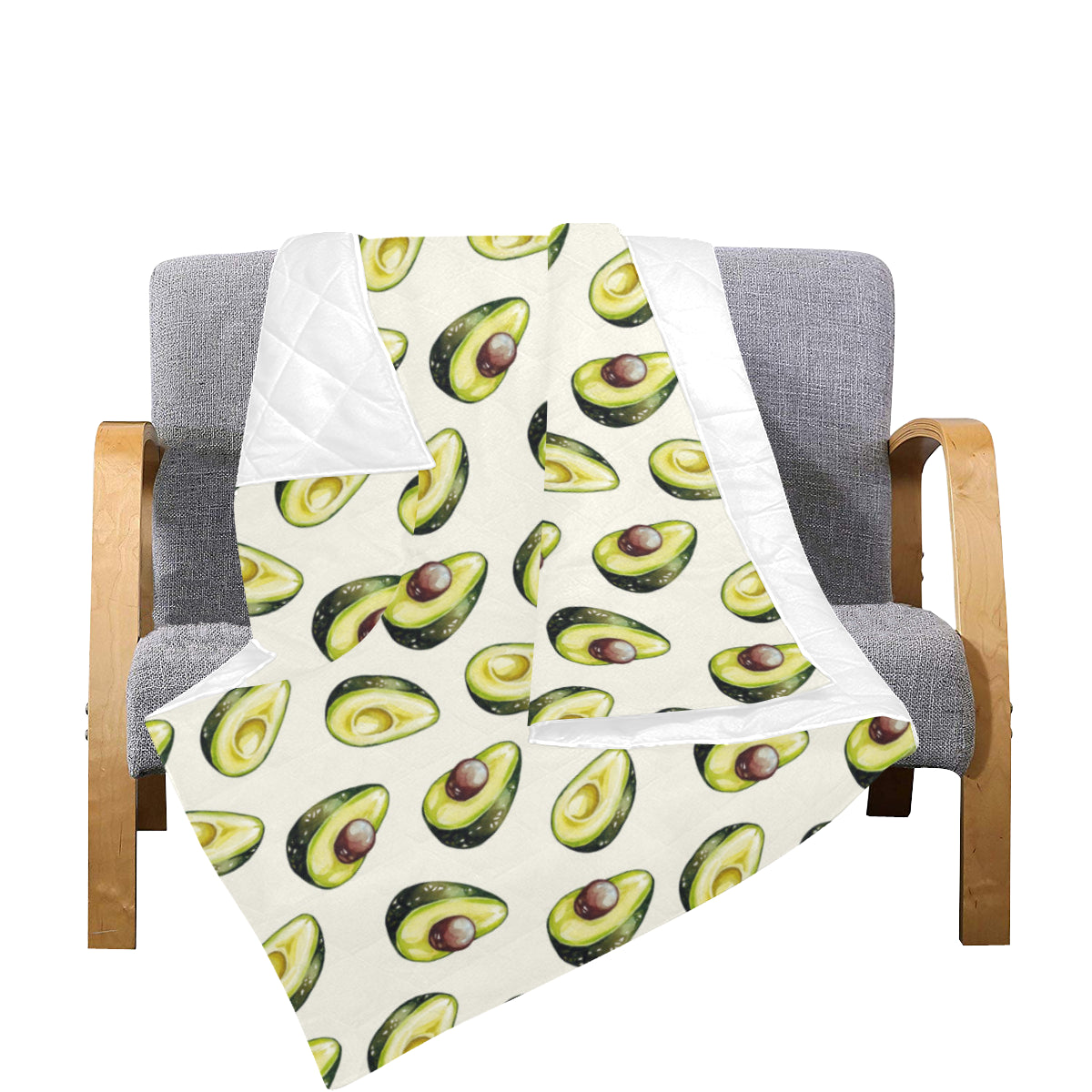 Avocado Pattern Print Design 01 Premium Quilt