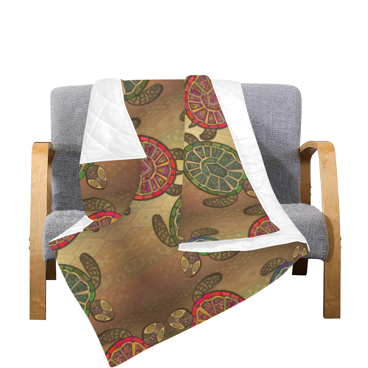 Sea Turtle Tribal Colorful Premium Quilt
