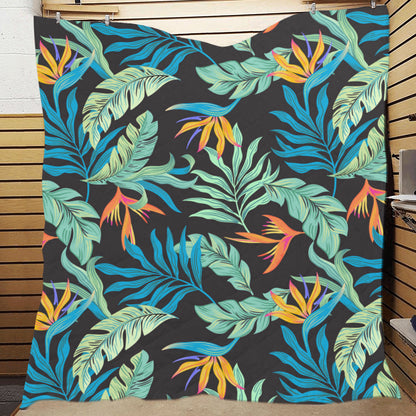 Tropical Palm Leaves Hawaiian Flower Premium Quilt