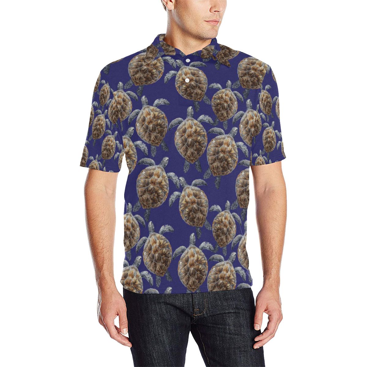 Sea Turtle Pattern Print Design T05 Men Polo Shirt