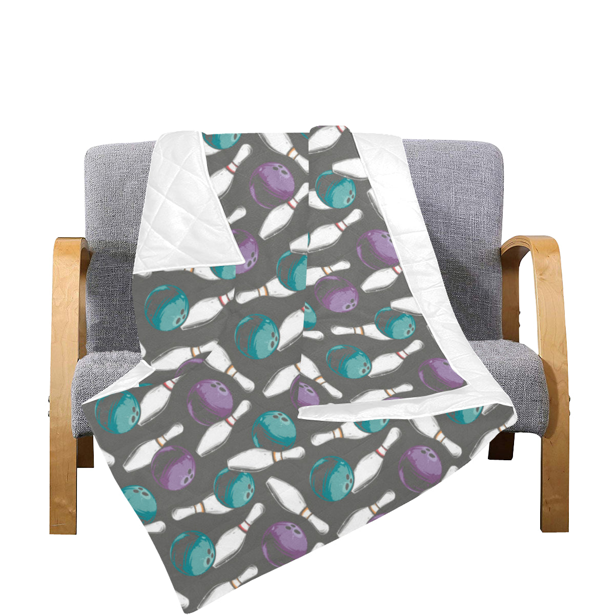 Bowling Pattern Print Design 03 Premium Quilt