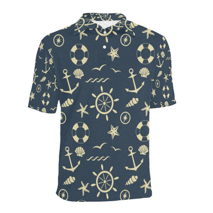Nautical Pattern Print Design A01 Men Polo Shirt