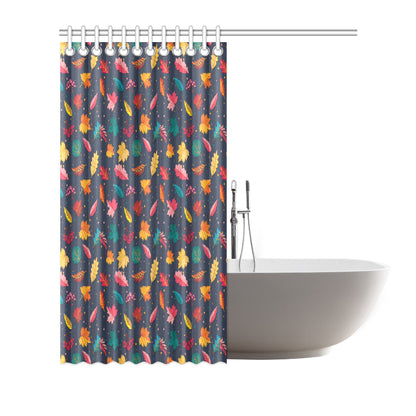 Elm Leave Colorful Print Pattern Shower Curtain