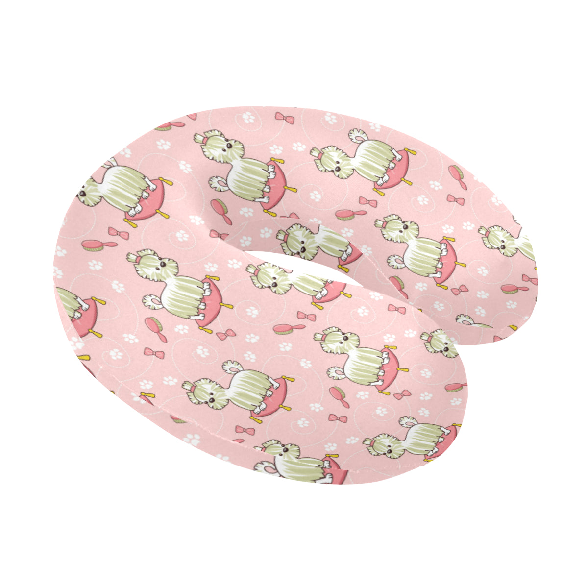 Bichons Frise Pattern Print Design 01 U-Shaped Travel Neck Pillow