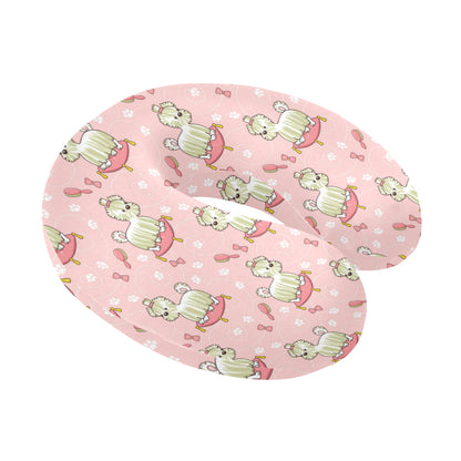 Bichons Frise Pattern Print Design 01 U-Shaped Travel Neck Pillow
