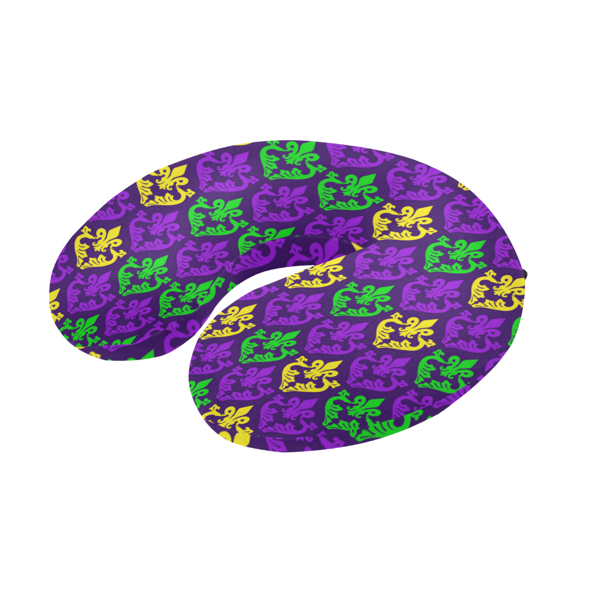 Mardi Gras Pattern Print Design 02 U-Shaped Travel Neck Pillow