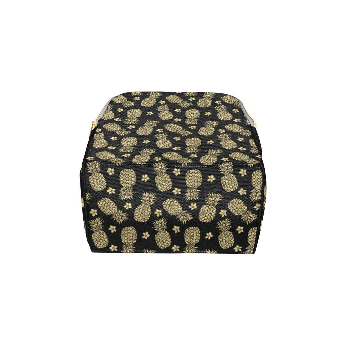Gold Pineapple Hibiscus Diaper Bag Backpack