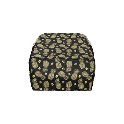 Gold Pineapple Hibiscus Diaper Bag Backpack