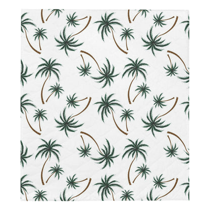 Palm Tree Pattern Print Design PT07 Premium Quilt