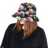Water Lily Pattern Print Design WL02 Unisex Bucket Hat