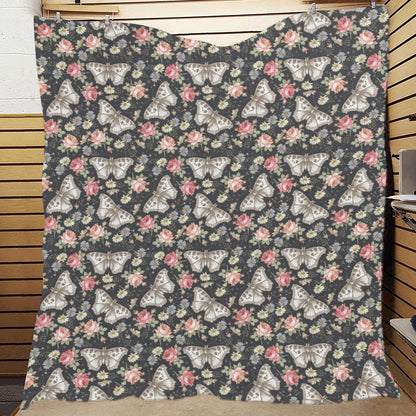 Butterfly Flower Pattern Print Design 07 Premium Quilt