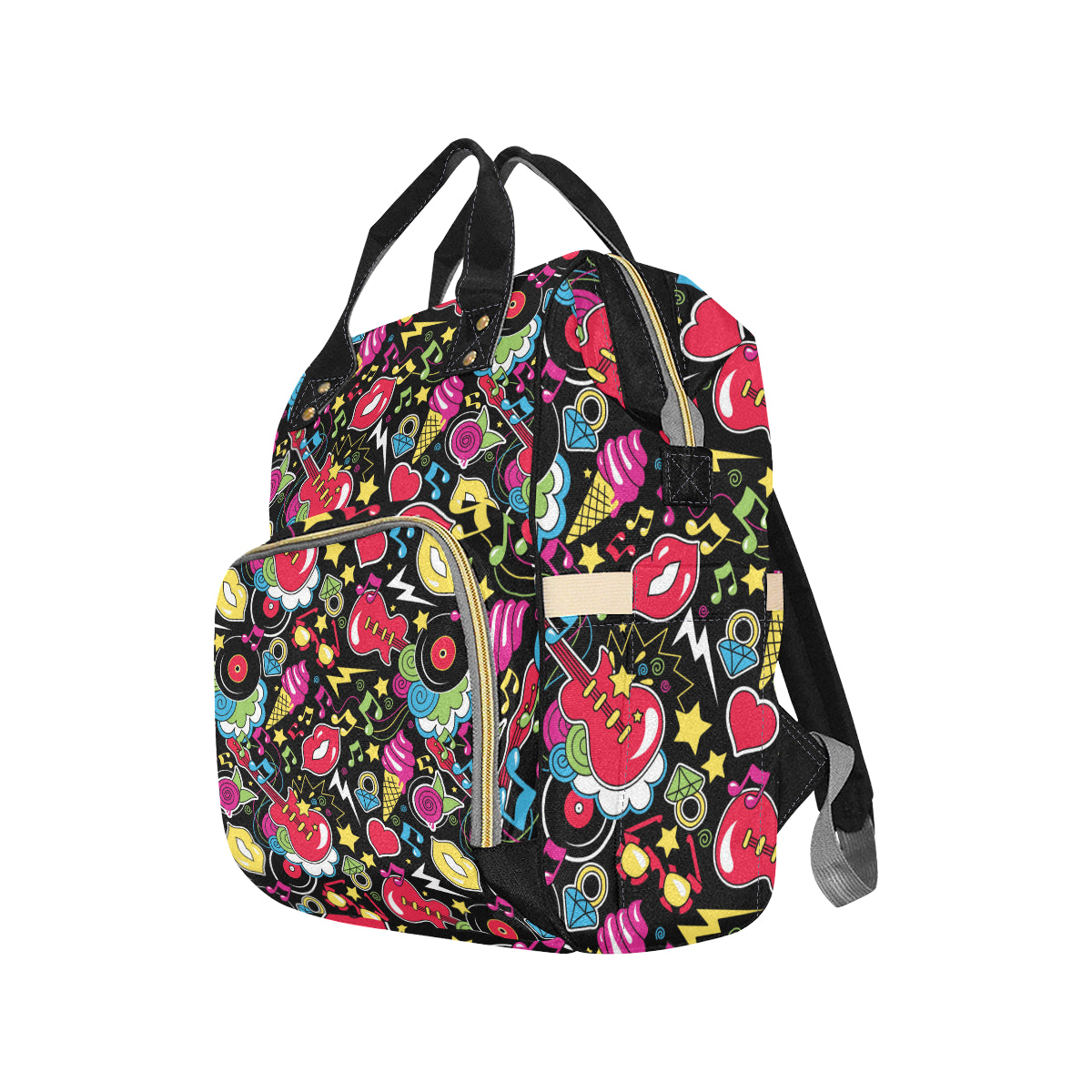 Pop Art Pattern Print Design A04 Diaper Bag Backpack