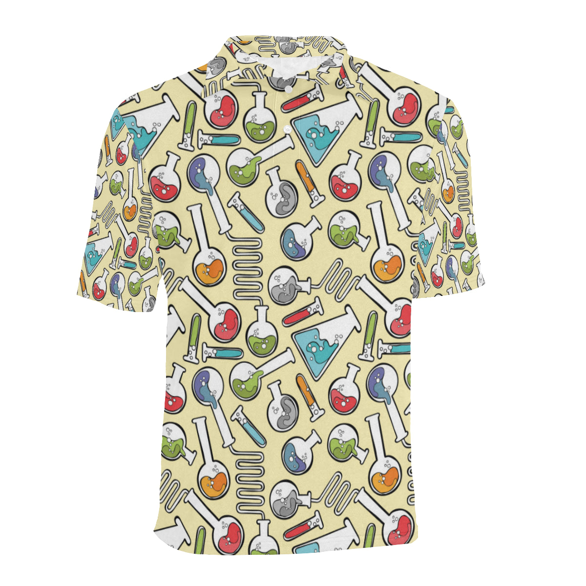 Chemical Pattern Print Design 04 Men Polo Shirt