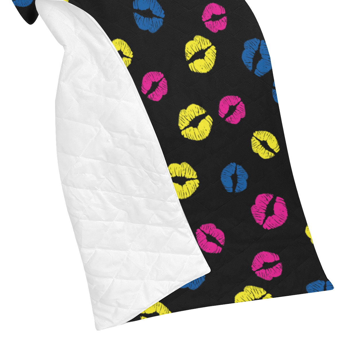Lip Neon Color Pattern Print Design 01 Premium Quilt