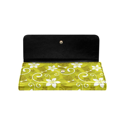 Hawaiian Themed Pattern Print Design H019 Women's Trifold Wallet