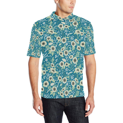Anemone Pattern Print Design 01 Men Polo Shirt